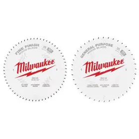 Milwaukee 313025933940 10 Inch X 60 Carbide Teeth Fine Finish Circular Saw Blade And 40 Tooth Gene