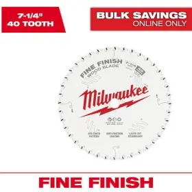 Milwaukee 313032185196 7-1/4 Inch X 40-tooth Fine Finish Circular Saw Blade