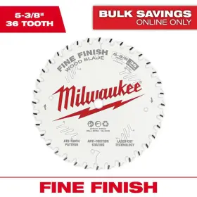 Milwaukee 313050852858 5-3/8 Inch X 36-tooth Carbide Fine Finish Circular Saw Blade