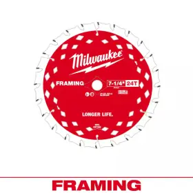 Milwaukee 313054510563 7-1/4 Inch X 24-tooth Carbide Framing Circular Saw Blade