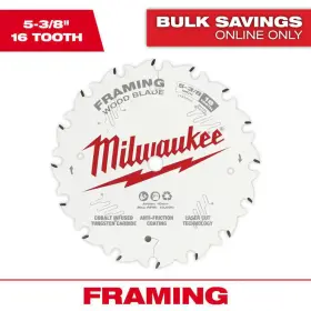 Milwaukee 313112869817 5-3/8 Inch X 16-tooth Framing Circular Saw Blade