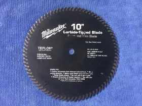 3545 Milwaukee 10 Inch 80 Tooth Trim Saw Blade. 5/8 Arbor 48 40