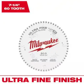 Milwaukee 445009611605 7-1/4 Inch X 60-tooth Carbide Ultra Fine Finish Circular Saw Blade