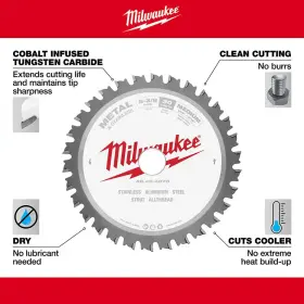 Milwaukee 445016574535 5-3/8 Inch X 30 Teeth Metal And Stainless Cutting Circular Saw Blade