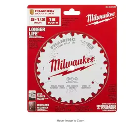 Milwaukee 445020548591 5-1/2 Inch X 18-tooth Framing Circular Saw Blade
