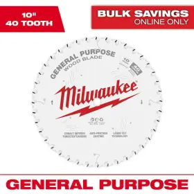 Milwaukee 445021955930 10 Inch X 40-tooth General Purpose Circular Saw Blade