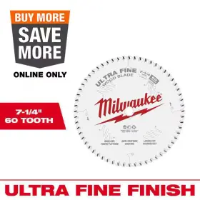 Milwaukee 445023055041 7-1/4 Inch X 60-tooth Carbide Ultra Fine Finish Circular Saw Blade