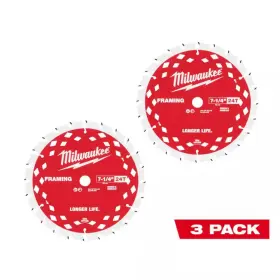 Milwaukee 445025264281 7-1/4 Inch X 24-tooth Framing Circular Saw Blade 6-pack