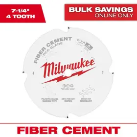 4-toothpolycrystalline Milwaukee 445032196186 7-1/4 Inch X Diamond Pcd Tipped Fiber Cement Cutting Saw