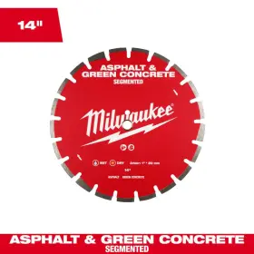 Milwaukee 445036054024 14 Inch 24-tooth Asphalt And Green Concrete Segmented Diamond Blade