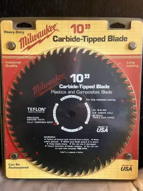 48-40-3530 Milwaukee 10 Inch Carbide Tipped Plastic And Composites Blade No. 60 Teeth