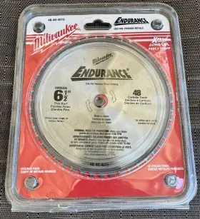 48-40-4015 Milwaukee Endurance Metal Cutting Saw Blade 6 1/2 Inch 48 Carbide Teeth