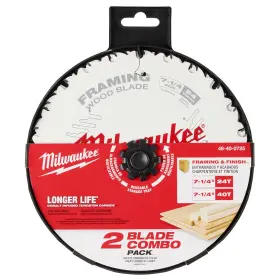 5109363 Milwaukee 7-1/4 Inch 24t 40t Circular Saw Blade 2pk Diameter 7 1/4 In