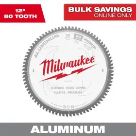 Milwaukee 705353280108 12 Inch X 80 Carbide Teeth Aluminum Cutting Circular Saw Blade