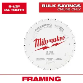 Milwaukee 705353436772 6-1/2 Inch X 24-tooth Framing Circular Saw Blade