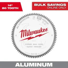 Milwaukee 705353587085 14 Inch X 80 Carbide Teeth Aluminum Cutting Circular Saw Blade