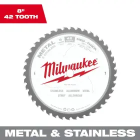 Milwaukee 711181183177 8 Inch X 42 Carbide Teeth Metal And Stainless Cutting Circular Saw Blade