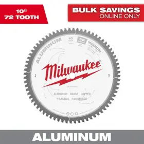 Milwaukee 744110959475 10 Inch X 72 Carbide Teeth Aluminum Cutting Circular Saw Blade