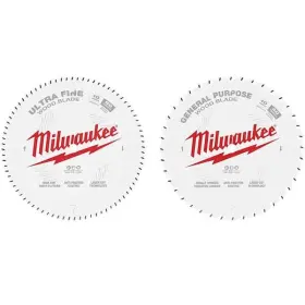 Milwaukee 888234612110 10 Inch X 80-tooth Carbide Ultra Fine Finish Blade 2-pack