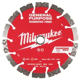 49-93-9007 Milwaukee Tool 7 Inch Diamond Max Segmented Turbo General Purpose