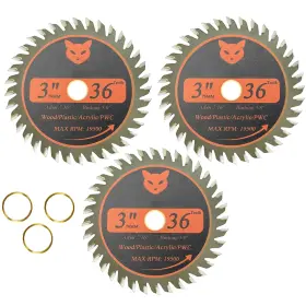 Mb-2017 Mobiegar 3 Inch Carbide Circular Saw Blade 36 Tooth Cutting
