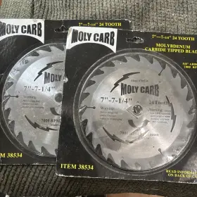 38534 Moly Carb 7 Inch 24 Tooth Carbide Tipped Saw Blade Lot Of 2 Brand New