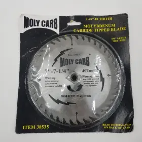 38535 Moly Carb 7-1/4 Inch 40 Tooth Molybdenum Carbide Tipped Blade New Sealed