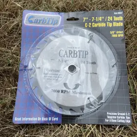38537 Moly Carb 7 Inch -7 1/4 24 Tooth C-2 Carbide Tipped Saw Blade Brand New
