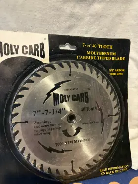 72011854 Moly Carb 3 Pc Carbide Tipped Circular Saw Blade 7-1/4 Inch 40t 5/8 Arbor Wood Cut