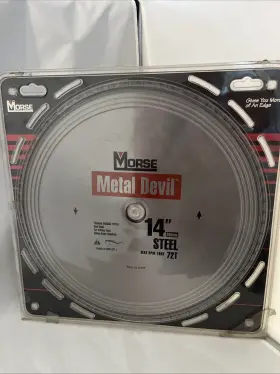 Morse 050326100618 Metal Devil 14 Inch Thin Steel 72t Titanium Carbide Tip 30mm Arbor Nos