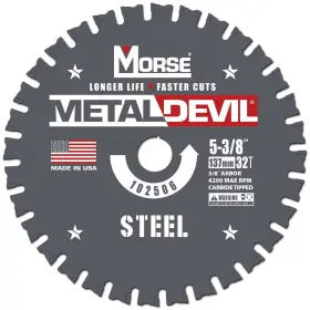 Csm5383258fsc Morse 050326102506 Metal Devil Circular Saw Blade Carbide Tipped Steel Cutting