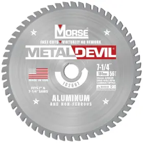 Csm7255620fnfc Morse 050326102667 Metal Devil Circular Saw Blade Carbide Tipped Aluminum Cutt