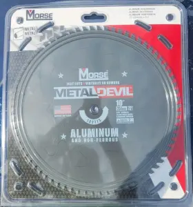 Cst102tnt Morse Metal Devil 10 In 72t Carbide Circular Saw Blade For Aluminum/non-ferrous