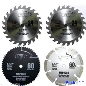 Mtp 313033365351 Pack Of 4 Assorted Metal/wood 4-1/2 Inch 4.5 Circular Saw Blade For Rockwell Co