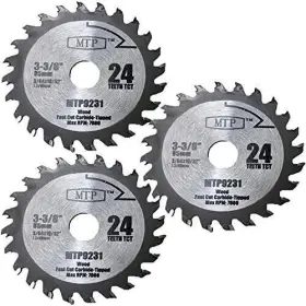 Mtp 756681029211 Pack Of 3 24 Carbide Tip 3-3/8-inch Mix Wood And Metal Circular Saw Blade For R