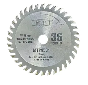 Mtp 756681043293 3 Inch 75mm 3x3/8 Wood Plastic Blade 3/8 9.5mm Arbor Cutting Compatibl