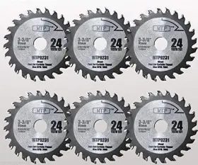 Mtp 756681670475 Pack Of 6 24 Carbide Tip 3-3/8-inch Wood Circular Saw Blade For Rockwell Vers
