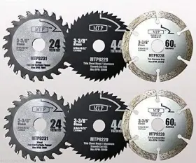 Mtp 756681670659 6x 3-3/8-inch Diamond/wood/metal Circular Saw Blade For Rockwell Versacut Ver
