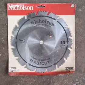80826 Nicholson Magicut Planer Combination Hollow Ground 10 Inch Steel Circular Saw Blade