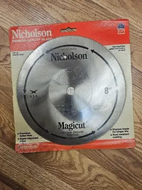 Blade-nicholson-usa-5 Nicholson-usa 80856 8 Inch Hollow Ground Plywood Circular Saw Blade-nicholson-usa-5/8 Arbor-new