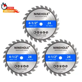 Ninehole 313094813884 3pack 4 1/2 Inch Circular Saw Blade 24t With 3/8-inch Arbor Tct Carbide Tipped