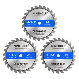 Ninehole 313104529521 3pack 4 1/2 Inch Circular Saw Blade 24t With 3/8-inch Arbor Tct Carbide Tipped