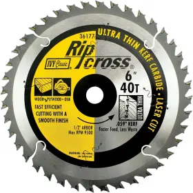 11i36177 Nobrand 6-inch 40 Tooth Thin Kerf Carbide Circular Saw Blade 1/2-inch Arbor