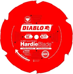 D1006dh Nobrand Hardieblade Saw For Fiber Cement - 10 Inch 6 Tcg Teeth 5/8 Arbor 6000 Rpm