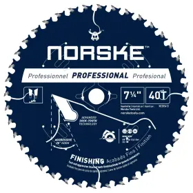Ncsbs413 Norske 628204604130 Tools 7-1/4 Inch 40t Socktooth Circular Saw Finishing Blade 5/8 Bore Wi