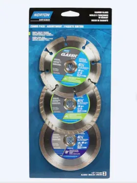 07660705344 Norton 4-1/2 Inch 3 Total Diamond Tooth Circular Saw Blades Set Pack