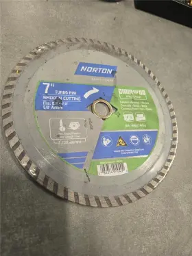 391040 Norton 7 Inch Turbo Rim Circular Blade Fits Dm 7/8 5/8 Arbors Wet Dry