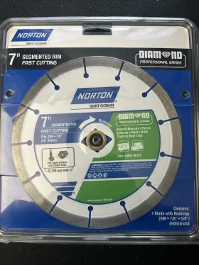 50510-038 Norton 7 Inch Segmented Rim Fast Cutting 5/8 Blade Arbors