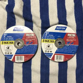 50546-038 Norton Lot Of 2 5 Pack Bluefire Bonded Abrasive 7in Cut-off Wheels