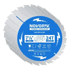 100101 Novorik Circular Saw Blade 7-1/4 Inch 24t 10-pack Atb Framing 10 Pack Blue
